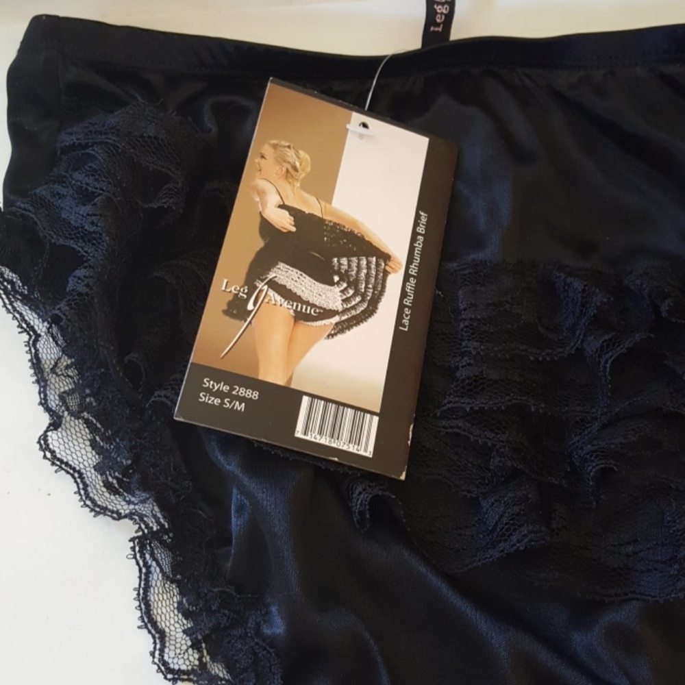 Ruffle Back Black Panties Leg Avenue